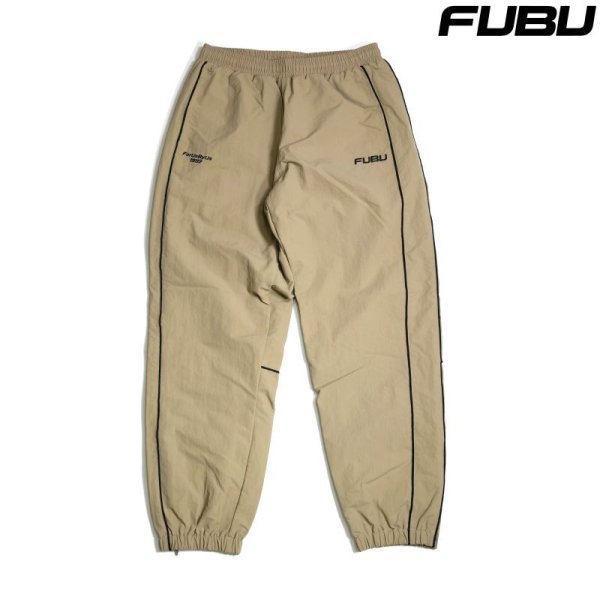 画像1: FUBU PIPING TRACK PANTS BEIGE / フブ パイピング トラック パンツ ベージュ (1)
