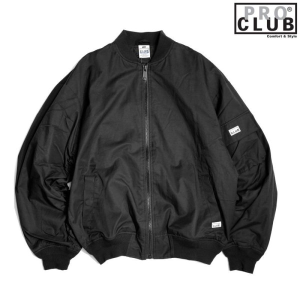 画像1: Pro Club Men's Comfort Bomber Jacket BLACK / プロクラブ ボンバー ジャケット ブラック (1)