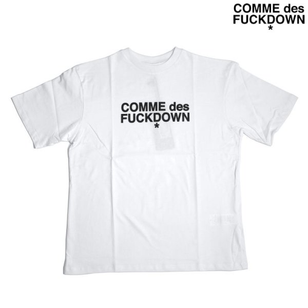 画像1: COMME des FUCKDOWN S/S LOGO TEE WHITE / コムデファックダウン ロゴ 半袖 Tシャツ ホワイト (1)