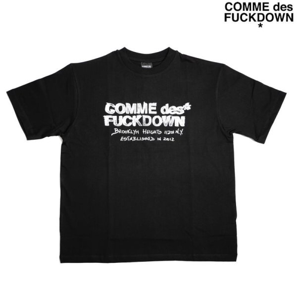 画像1: COMME des FUCKDOWN S/S PRINT TEE BLACK / コムデファックダウン 半袖 プリント Tシャツ ブラック (1)