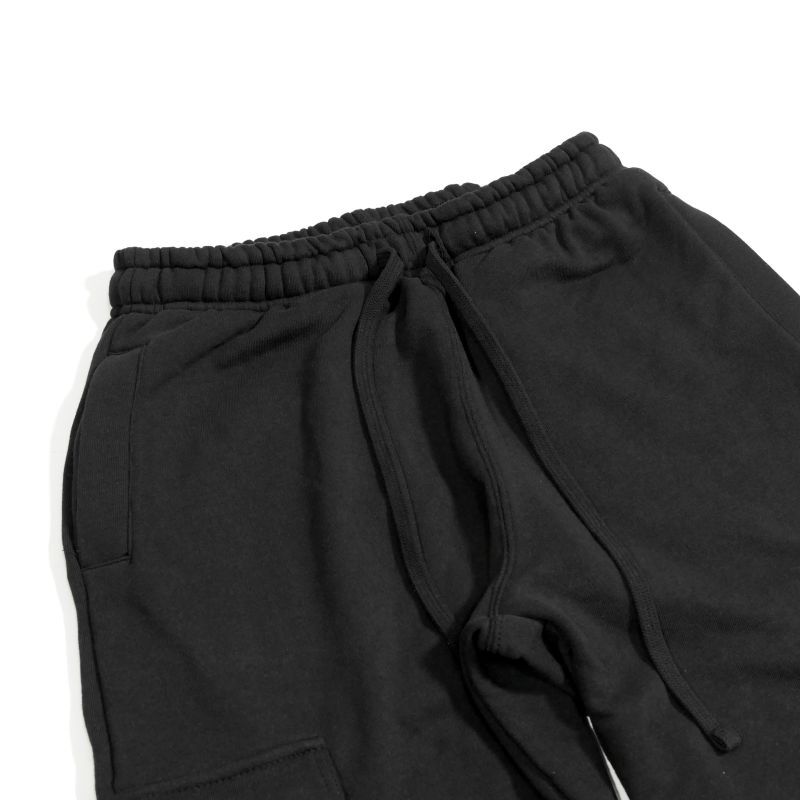 re:new SWEAT CARGO PANTS BLACK / リニュー スウェット カーゴ パンツ 
