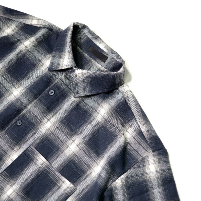 S/S OMBRE CHECK SHIRTS NAVY / 半袖 オンブレ チェック シャツ