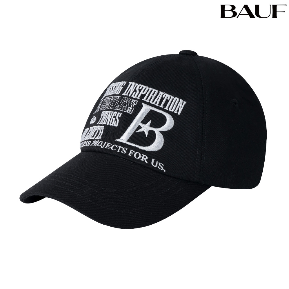 BAUF B LOGO BALL CAP BLACK / バウフ B ロゴ ボール キャップ ブラック - WARP
