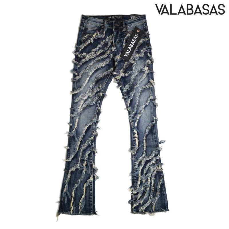 (即完) VALABASAS バラバサス　フレアカーゴパンツ　新品　青　ブルー